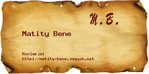 Matity Bene névjegykártya